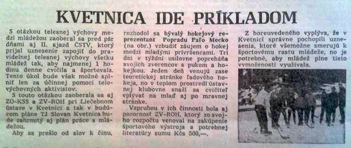 Hokejový bonbónik z minulosti V. - Kvetnica ide príkladom